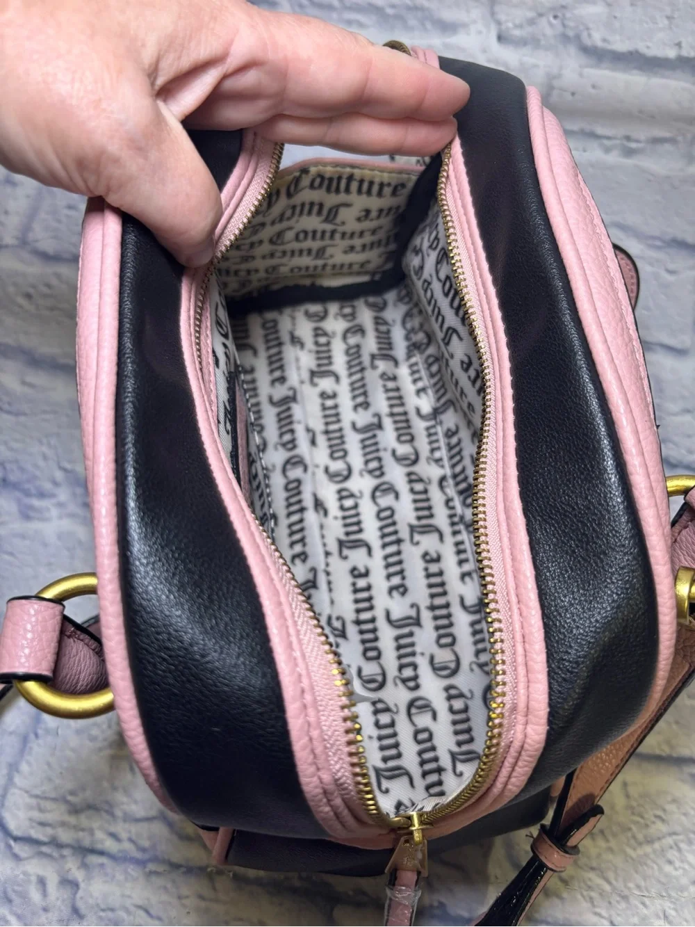 Juicy Couture  Satchel Liquorice Urban Heritage Bowler NEW Pink Black